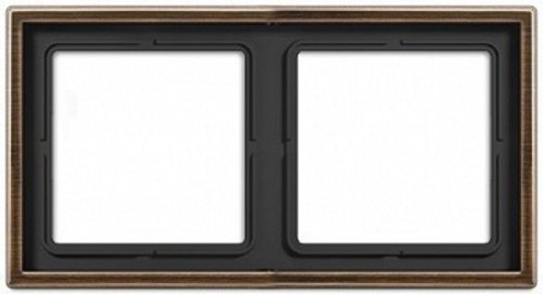 Рамка универсальная Jung LS990 metal 2-м. античная латунь фото Рамка универсальная Jung LS990 metal 2-м. античная латунь картинка